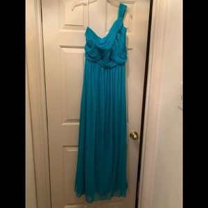 One shoulder draped gown